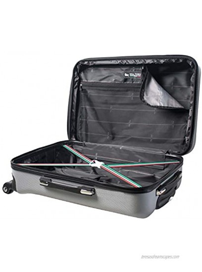 Mia Toro Fabbri Hardside Spinner Luggage 3 Piece Set Black One Size