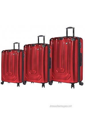Mia Toro Italy Alluminio Polish Hardside Spinner Luggage 3pc Set Red One Size