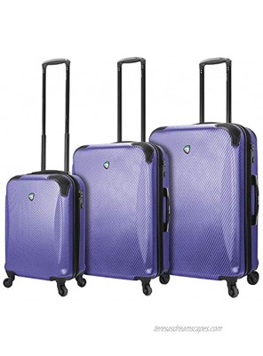 Mia Toro Italy Gaeta Hard Side Spinner Luggage 3 Piece Set Blue One Size