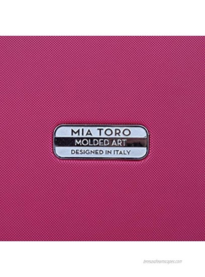 Mia Toro Italy Molded Art Braid Hard Side Spinner Luggage 3 Piece Set Plum One Size