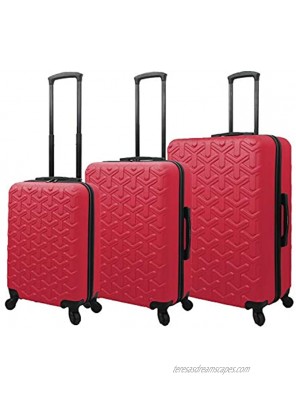 Mia Toro Italy Molded Art Braid Hard Side Spinner Luggage 3 Piece Set Plum One Size
