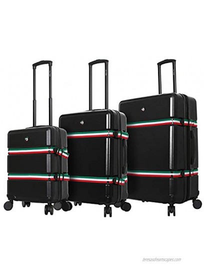 Mia Toro Italy Nastro Hard Side Spinner Luggage 3 Piece Set Black One Size