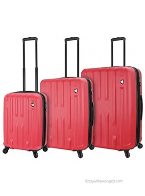 Mia Toro Italy Nuovo Hardside Spinner Luggage 3pc Set-Red One Size