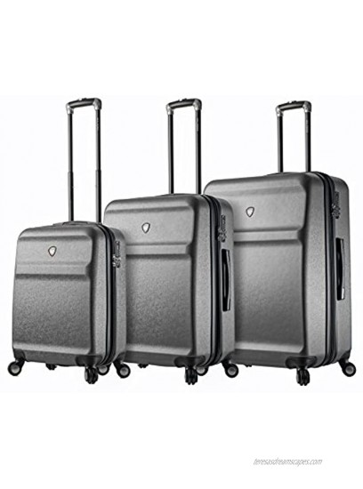 Mia Toro Men's Italy Gronchio Hardside Spinner Luggage 3pc Set-Silver One Size