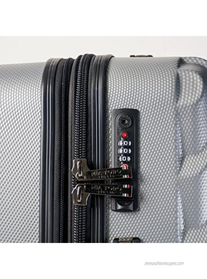 Mia Toro Men's Italy Roulgatti Hardside Spinner Luggage 3pc Set-Gray One Size