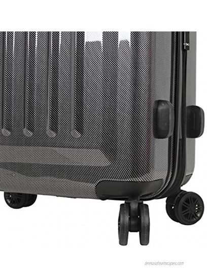 Mia Toro Mia Tor Italy Fonte Hardside Spinner Luggage 3pc Set Silver One Size