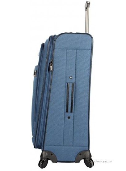Nicole Miller New York Coralie Collection 4-Piece Luggage Set: 28 24 20 Expandable Spinners and Tote Bag Blue One Size