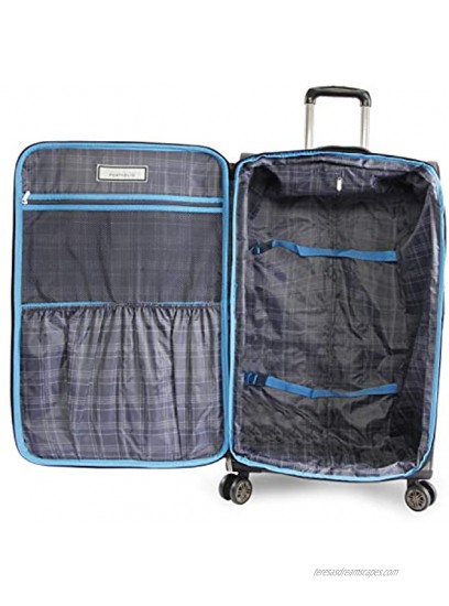 Perry Ellis Luggage Viceroy 2 Piece Set Expandable Suitcase with Spinner Wheels Charcoal One Size