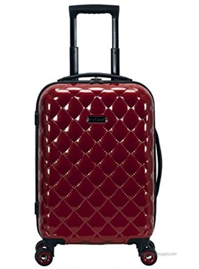 Rockland Quilt Hardside Expandable Spinner Wheel Luggage Set Red 3-Piece 20 24 28