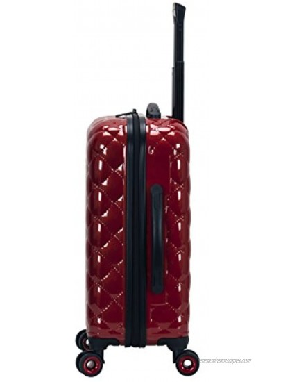 Rockland Quilt Hardside Expandable Spinner Wheel Luggage Set Red 3-Piece 20 24 28