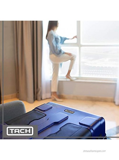 TACH V3 Hard Shell 3 Piece Luggage Set 22 24 & 28 inch Luggage | Carry On Medium & Large Checked Suitcases | Patented Built-In Connecting System | Rolling Suitcase Links 6 Bags Midn Blue