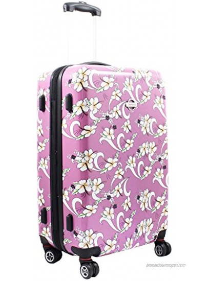 TRANSWORLD Tropical Flower 3-piece Expandable Spinner Luggage Set Pink