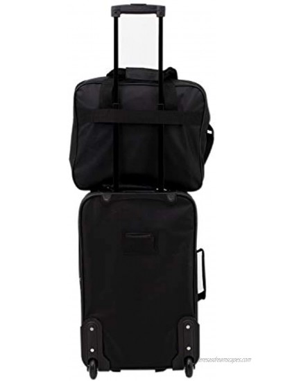Travelers Club Bowman 3-Piece Expandable Luggage Set Black Dopp Tote 20