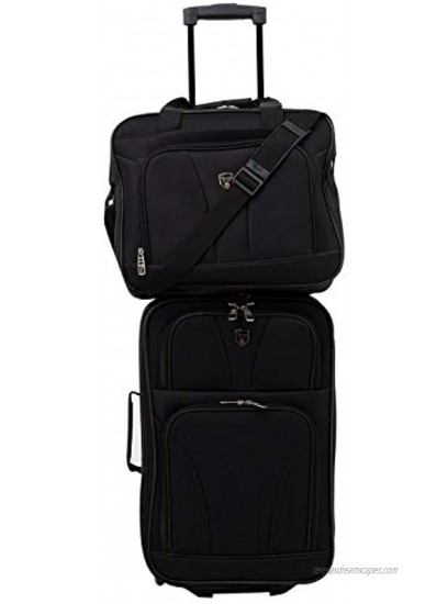 Travelers Club Bowman 3-Piece Expandable Luggage Set Black Dopp Tote 20
