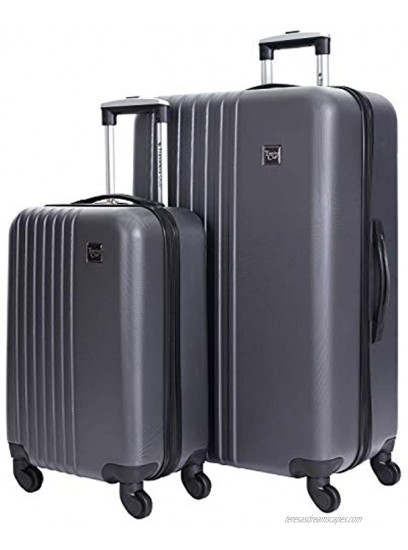 Travelers Club Cosmo Hardside Spinner Luggage Charcoal Grey 2-Piece Set 20 28