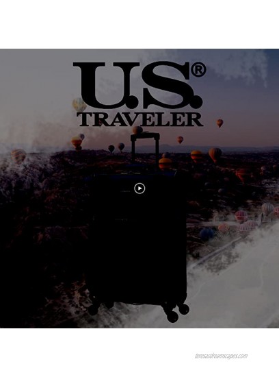 U.S. Traveler Boren Polycarbonate Hardside Rugged Travel Suitcase Luggage with 8 Spinner Wheels Aluminum Handle Navy 2-Piece Set