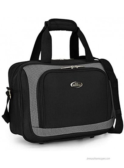 U.S. Traveler New Yorker Lightweight Softside Expandable Travel Rolling Luggage Set Black Grey 4-Piece 15 21 25 29