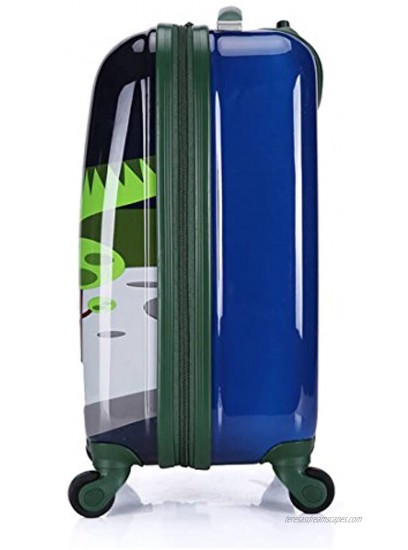 WCK Cartoon Kids Carry on Luggage Set Upright Rolling Wheels Travel Suitcase for Boys dinosaur set