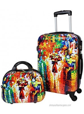World Traveler Paris Nights Hardside 2-Piece Carry-on Spinner Luggage Set