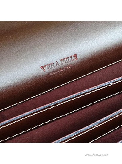 16 Italian Dark Brown Briefcase Hand Made Serguio Rogetti Leather Laptop Bag Satchel Portfolio