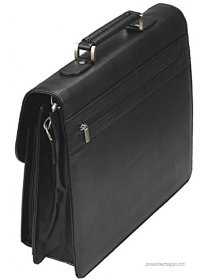 Alassio Forte Briefcase with Shoulder Strap 5 Document Sections Leather-look Black Ref 92011