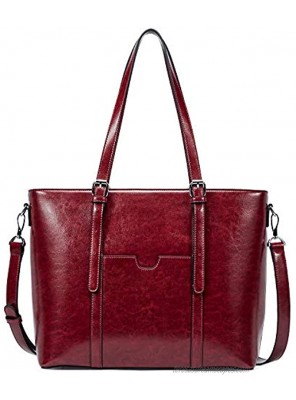 BROMEN Women Briefcase Laptop Bag 15.6 Inch Leather Stylish Tote Bag Shoulder Handbag Computer Bag