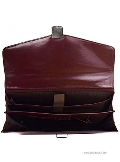 Brown Leather Briefcase for Mens Laptop Bag Business Organiser Shoulder Case Alvin