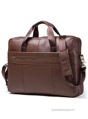 Contacts Genuine Leather Mens Messenger Briefcase 14" Laptop Bag