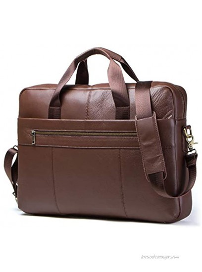 Contacts Genuine Leather Mens Messenger Briefcase 14 Laptop Bag