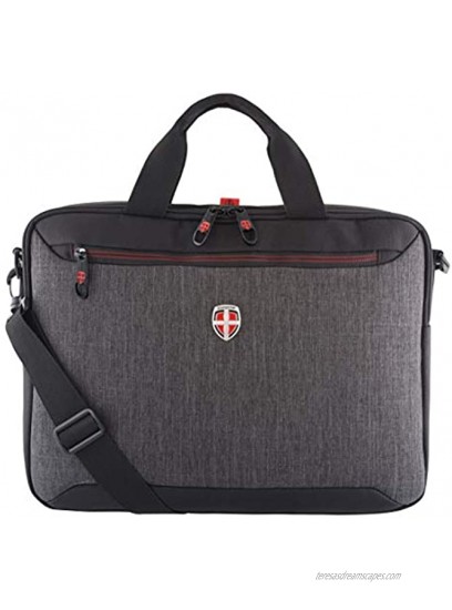 Ellehammer Scandinavian Luggage Briefcase Laptop Bag L39 x W8 x H30 cm 13L Grey and Black