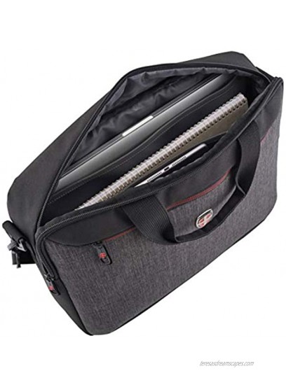 Ellehammer Scandinavian Luggage Briefcase Laptop Bag L39 x W8 x H30 cm 13L Grey and Black