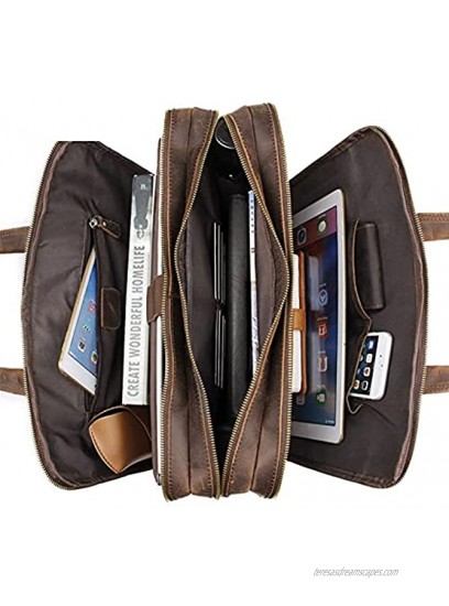 GDYJP Business Men's Leather Briefcase Messenger Bag Casual Shoulder Bag Retro Laptop Handbag Expandable Multifuntional For Travel School Color : A Size : 39 * 30 * 12.5cm