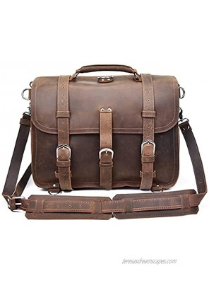 GDYJP Men Thick Genuine Leather Briefcase Laptop Large Capacity Rucksack Multifunctional Shoulder Bag Handbag Messenger Bag Lightweight Carrying Color : A Size : 42 * 32 * 21cm