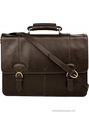 Hidesign 'Parker 3' 2 Gusset Leather Briefcase Brown