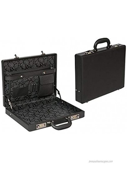 Mens Attache Briefcase Executive Slimline Attache CASE PU Leather Business Office Black