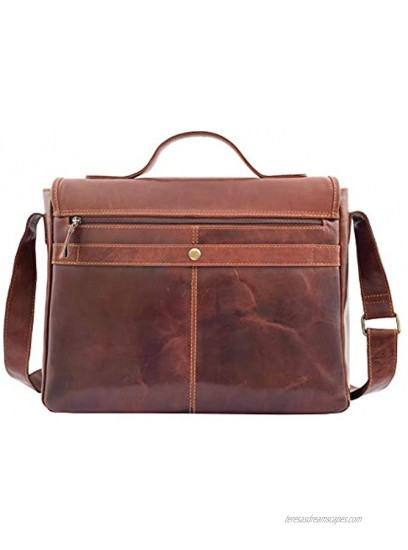 Mens Genuine Brown Leather Briefcase Satchel Laptop Business Bag Mojo