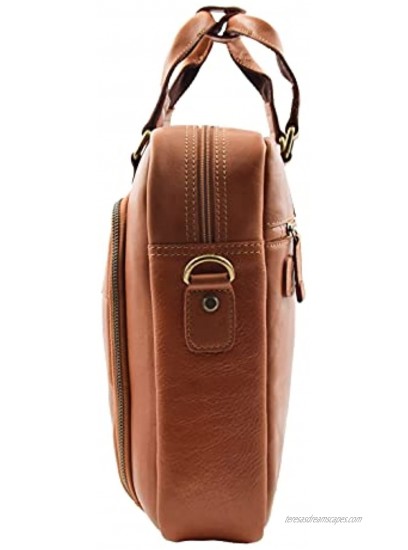 Mens Genuine Leather Tan Briefcase Office Laptop Case Satchel Business Bag HLGL1