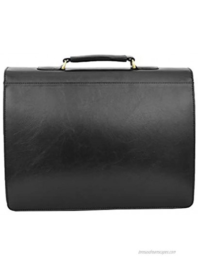 Mens pu Leather Briefcase Black Laptop Bag A4 Office Business Organiser Satchel Andy