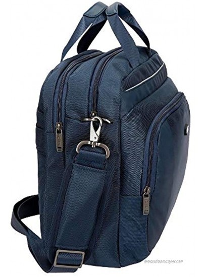 Movom Clark Adaptable Double Compartment Laptop Briefcase Blue 40x30x11 cms Polyester 15,6