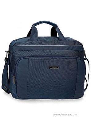 Movom Clark Adaptable Double Compartment Laptop Briefcase Blue 40x30x11 cms Polyester 15,6"
