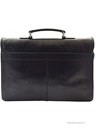 Slimline Black Leather Briefcase Business Office Messenger Bag A477