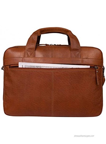 STILORD 'Caesar' Leather Business Briefcase 15,6 inch Laptop Bag Vintage Shoulder Bag DIN A4 Portfolio Trolley Attachable Colour:Cannes Brown
