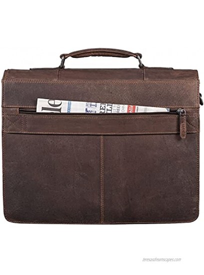 STILORD 'Havanna' Business Bag Leather Briefcase A4 Men Women Portfolio Satchel Vintage Business Work Office Bag Colour:Veleta Brown