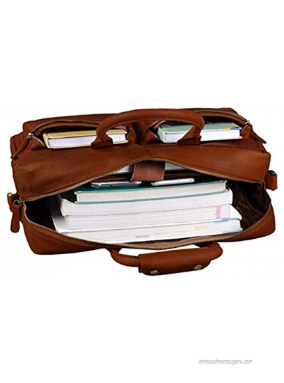 STILORD 'Henri' Briefcase Leather Vintage 15,6 Inch Business Bag Laptop MacBook University Buffalo Leather