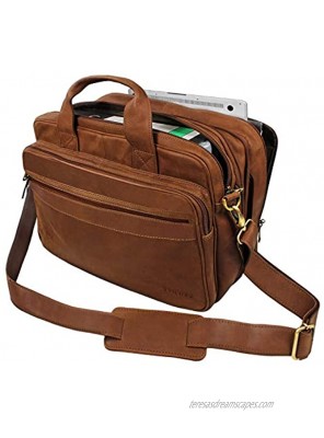 STILORD 'Leopold' Large Leather Bag Shoulder Bag XXL Work Bag College Bag Teachers Bag Satchel Business Bag Genuine Leather