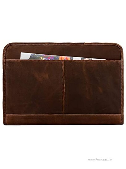 STILORD 'Maximilian' Folder Leather 13,3 inch Vintage Notebook MacBook Case Bag Cover Briefcase Envelope Netbook Colour:Middle Brown