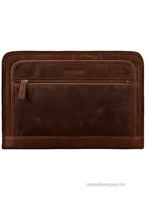 STILORD 'Maximilian' Folder Leather 13,3 inch Vintage Notebook MacBook Case Bag Cover Briefcase Envelope Netbook Colour:Middle Brown