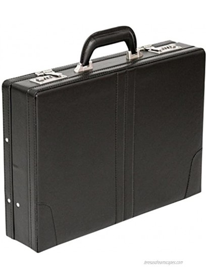 Tassia Attache Leather Look Expanding Briefcase Twin Combination Locks