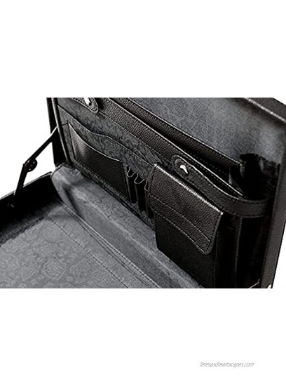 Tassia Slimline Attache Business Briefcase Deluxe Faux Leather Attache Briefcase Professional Attache Case with Twin Combination Locks Compact and Spacious Executive Attache Briefcase