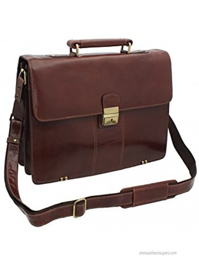 Visconti Tuscan Collection Warwick Leather Briefcase with Grab Handle 01775